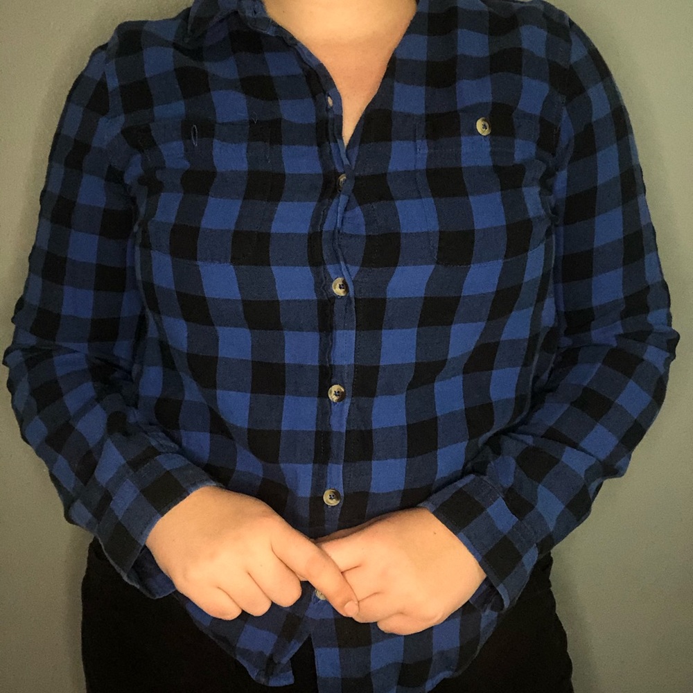 So perfect shirt button up plaid blue